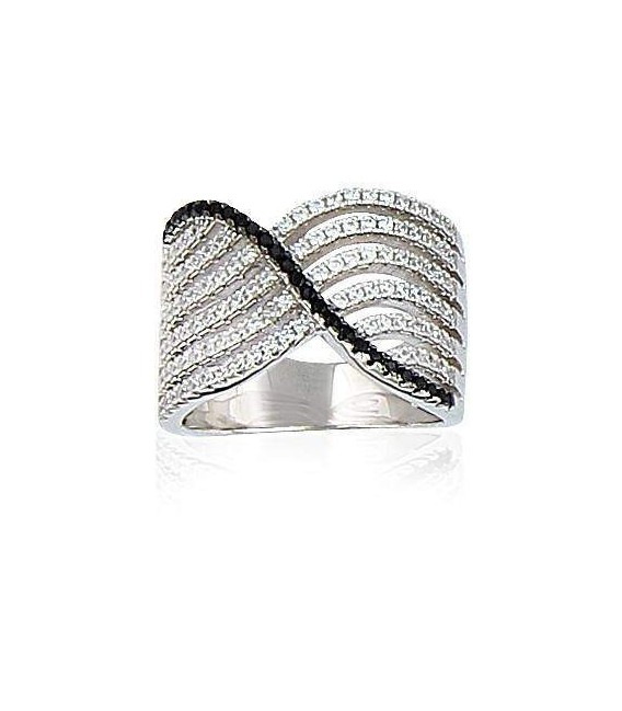 Grosse bague joaillerie argent pavage blanc-1