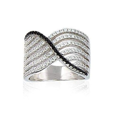 Grosse bague joaillerie argent pavage blanc-1