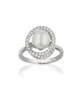 Bague argent perle de Majorque zirconium