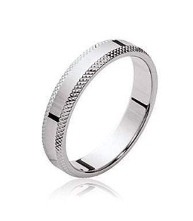 Bague anneau alliance argent massif diamanté stylisé