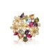Grosse bague plaqué or zirconium multicolore-1