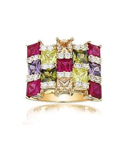 Grosse bague carrée femme zirconium