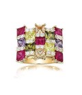 Grosse bague carrée femme zirconium
