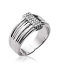 Bague argent plissée rangs zirconium