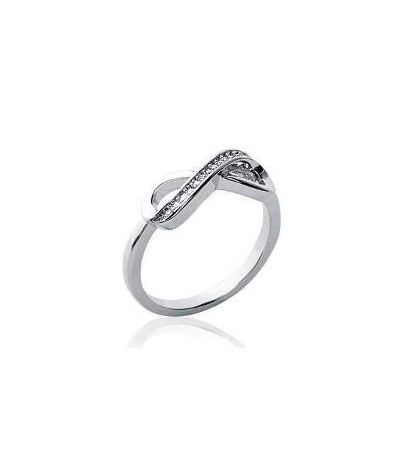 Bague argent massif infini zirconium 