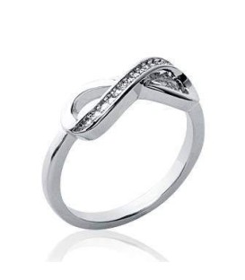 Bague argent massif infini zirconium 