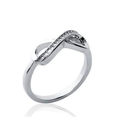 Bague argent massif infini zirconium 