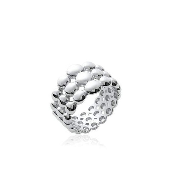 Bague anneau bulles d'argent massif 