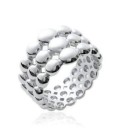 Bague anneau bulles d'argent massif