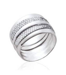 Bague tube argent massif zirconium