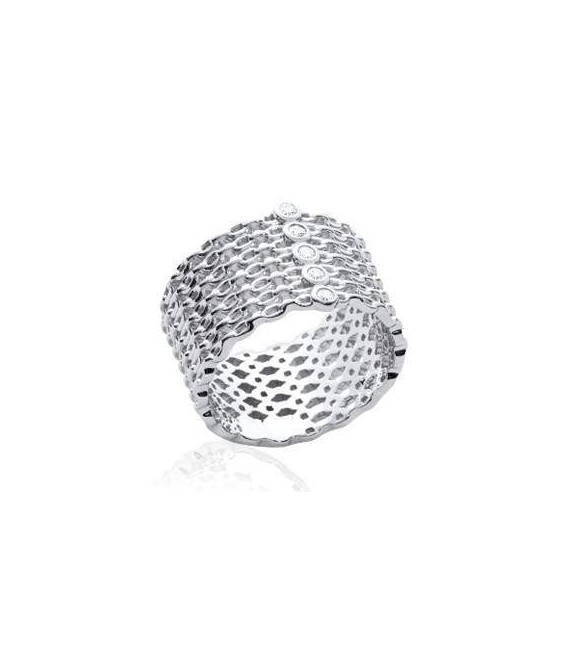 Bague alliance chaînage zirconium 