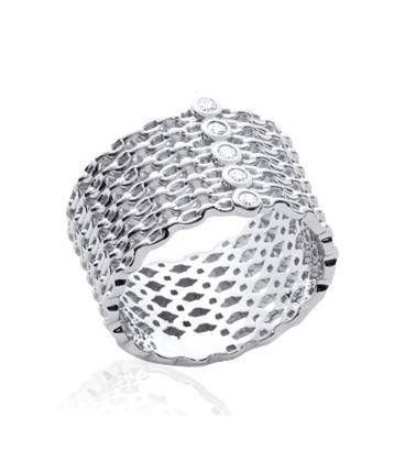 Bague alliance chaînage zirconium 