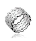 Bague tube large anneau argent beau tressage