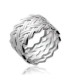 Bague tube large anneau argent beau tressage 