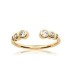 Bague ouverte plaqué or six zirconium sertis rond en chute 