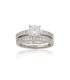 Bague argent duo de bagues de zirconium fiançailles mariage 