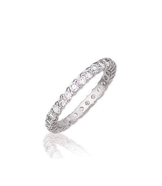 fine alliance jonc argent tour zirconium griffée 