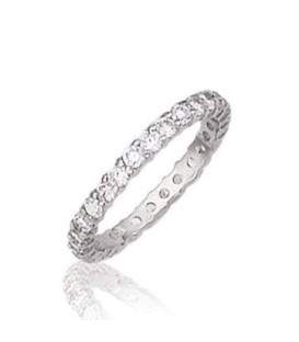 fine alliance jonc argent tour zirconium griffée