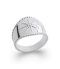 Bague argent massif anneau aux bords stylisés