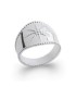 Bague argent massif anneau aux bords stylisés 