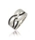 Bague argent massif entrelacs de zirconium blanc 