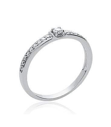 Bague fine argent massif demi jonc zirconium solitaire griffé 