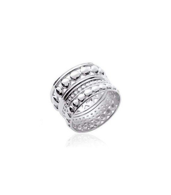 Bague argent massif large anneau reverso 