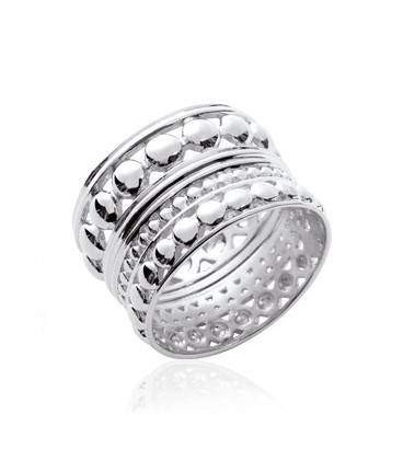 Bague argent massif large anneau reverso 