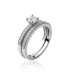 Double bagues argent de zirconium et solitaire 