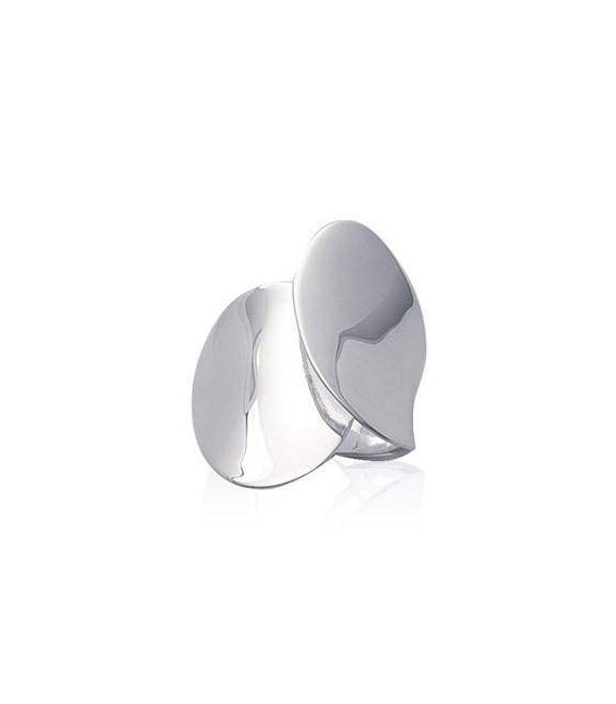 Grosse bague argent massif large anneau croisé en superposition 