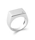 Grosse chevalière argent massif et zirconium