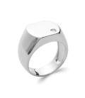 Chevalière bague argent massif et zirconium