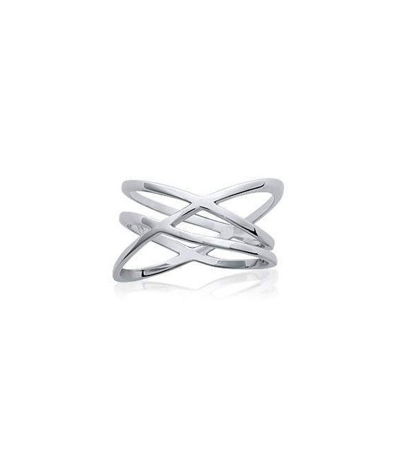 Bague trois anneaux argent massif entrelacés 
