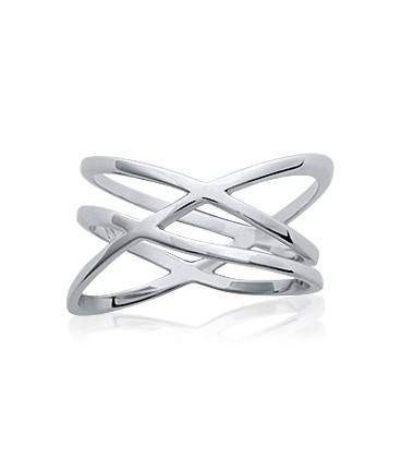 Bague trois anneaux argent massif entrelacés 