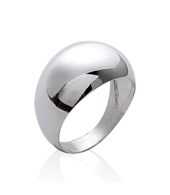 Bague bombée miroir argent massif 