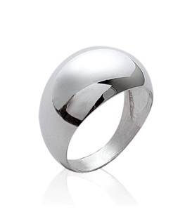 Bague bombée miroir argent massif