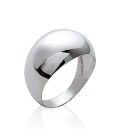 Bague bombée miroir argent massif