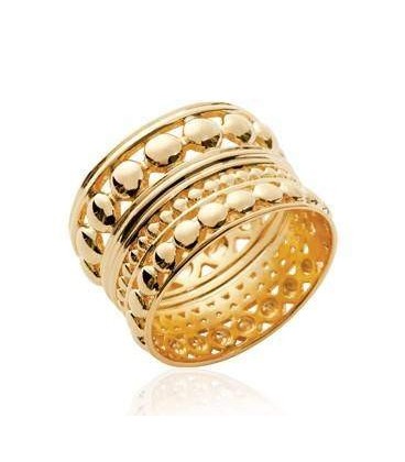 Bague plaqué or large anneau reverso 