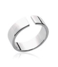 Bague ouverte argent massif miroir