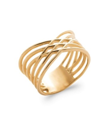 Bague plaqué or six anneaux fix beau croisé 