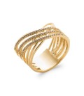 Bague plaqué or six anneaux fix beau croisé de zirconium micro serti