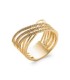 Bague plaqué or six anneaux fix beau croisé de zirconium micro serti 