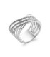 Bague argent massif anneaux entrecroisés de zirconium micro serti 