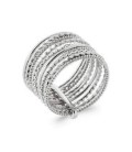 Bague argent massif semainier anneaux ciselés