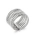 Bague argent massif semainier anneaux ciselés 