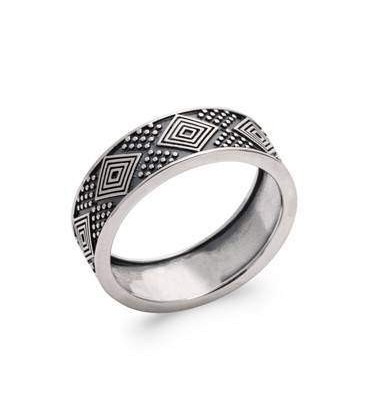 Bague alliance argent massif stylisée relief quantum 925 
