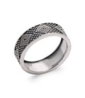 Bague alliance argent massif stylisée relief quantum 925