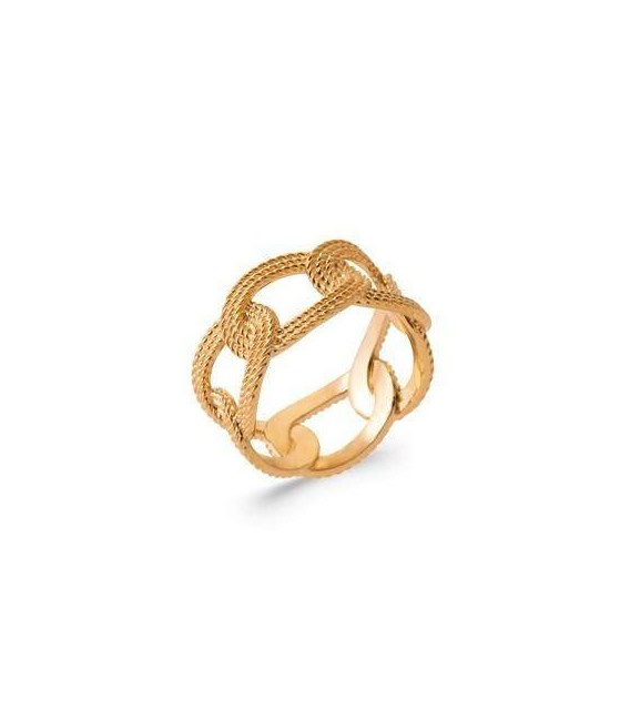 Bague plaqué or anneaux fixe beaux entrelacs 