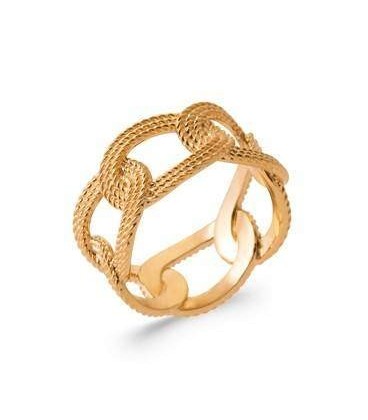Bague plaqué or anneaux fixe beaux entrelacs 