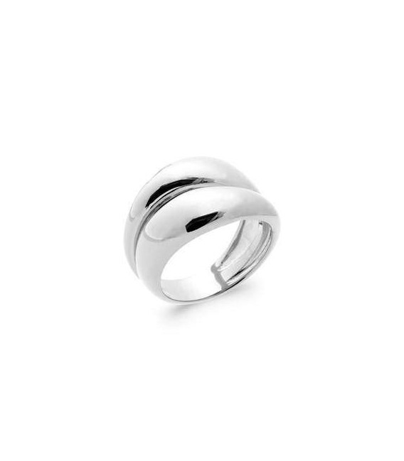 Bague argent massif double anneaux bombés en toi et moi 